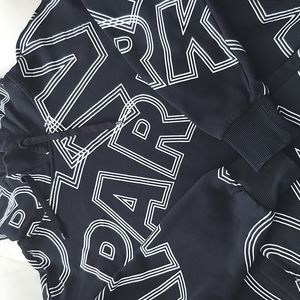 Women: Ivy Park Broken Logo Hoodie Black White Sweatershirt